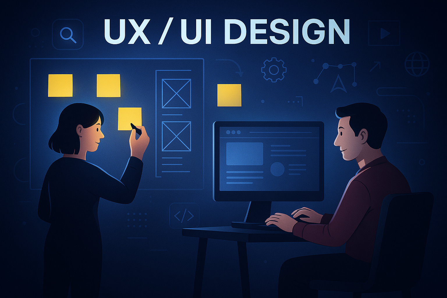 Tým UX/UI designérů pracující na novém webu