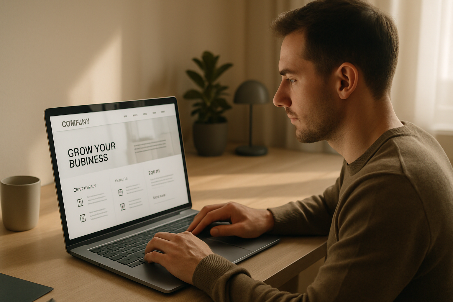 První dojem z webu firmy díky čistému a srozumitelnému UI
