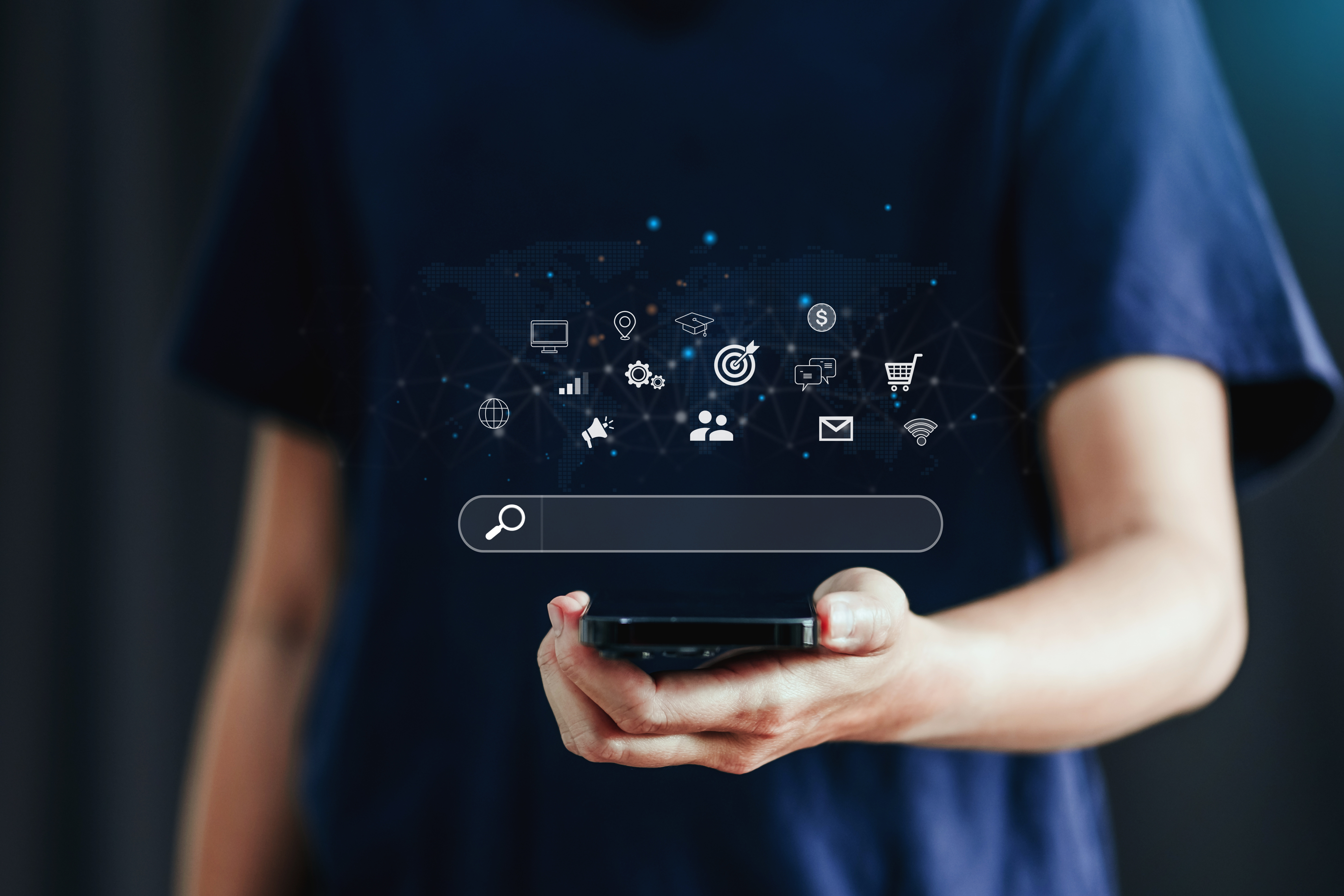 Infografika zobrazující klíčové body SEO jak technické SEO, analýzu klíčových slov a backlinking