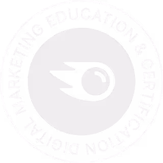 Circular logo with a stylized comet icon in the center and text around the border reading 'Digital Marketing Education & Certification'.